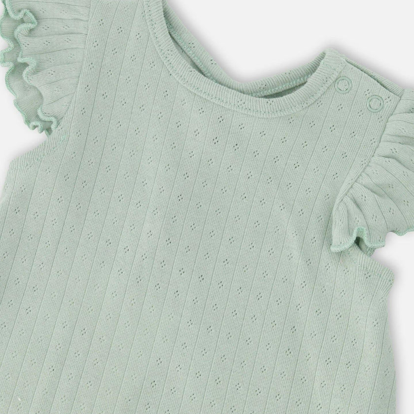 Pointelle Top And Organic Cotton Jersey Short Set