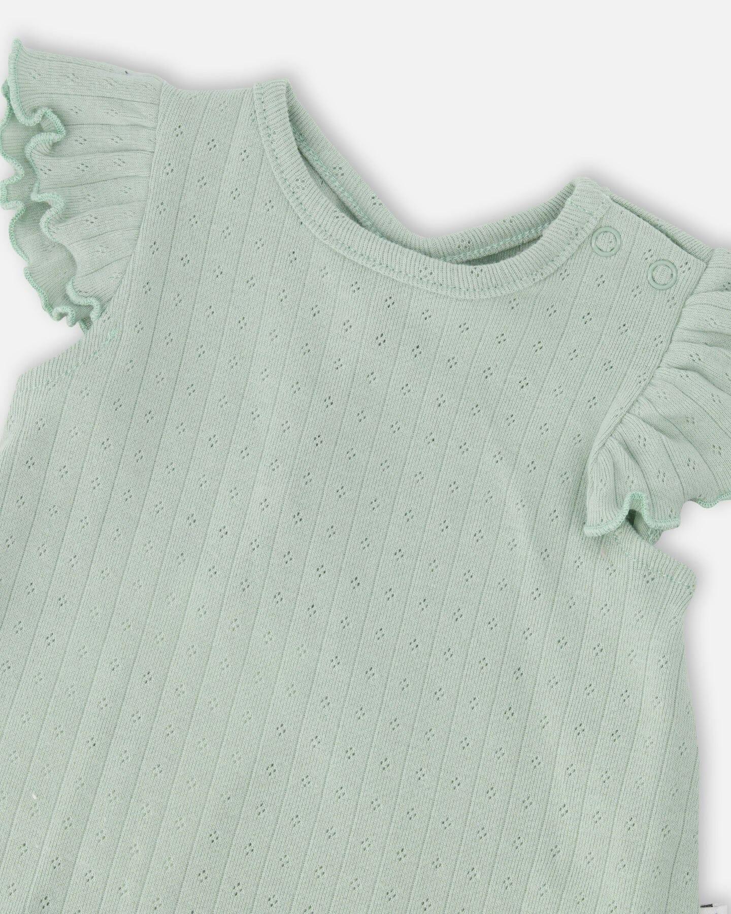 Pointelle Top And Organic Cotton Jersey Short Set