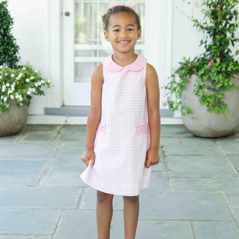 Houndstooth Dress with Bow Pockets