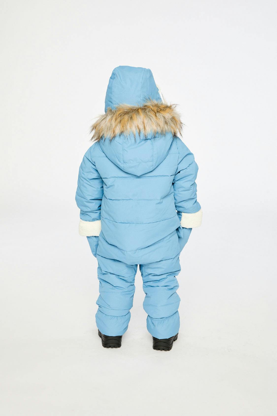 Baby Snug One Piece Snowsuit Adapted For Car Seats Blue Grey