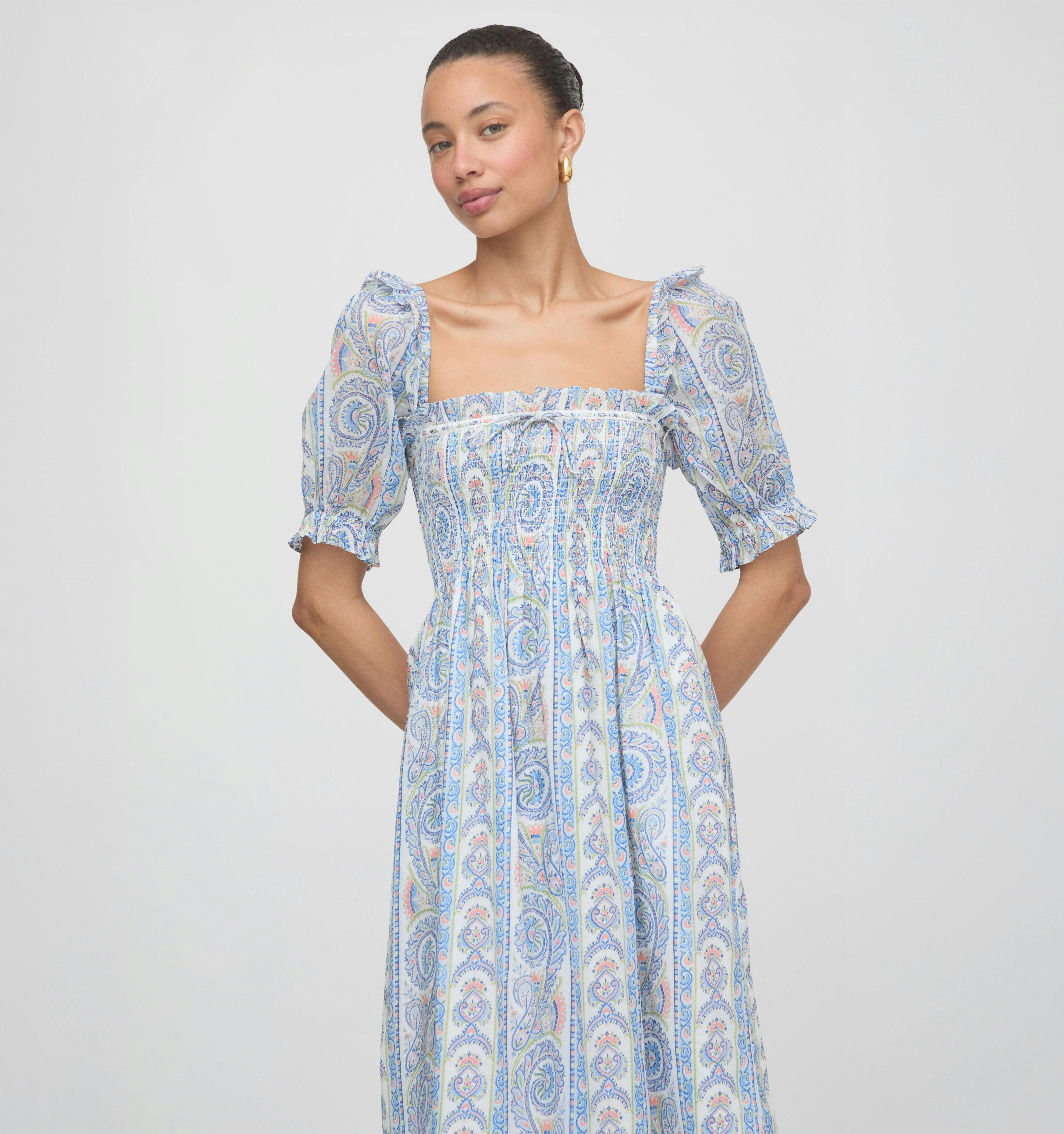 The Scarlett Nap Dress - Blue Corsica Paisley