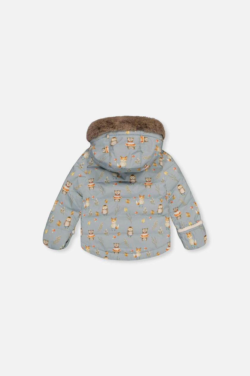 Baby Two Piece Snowsuit Blue Animal Print