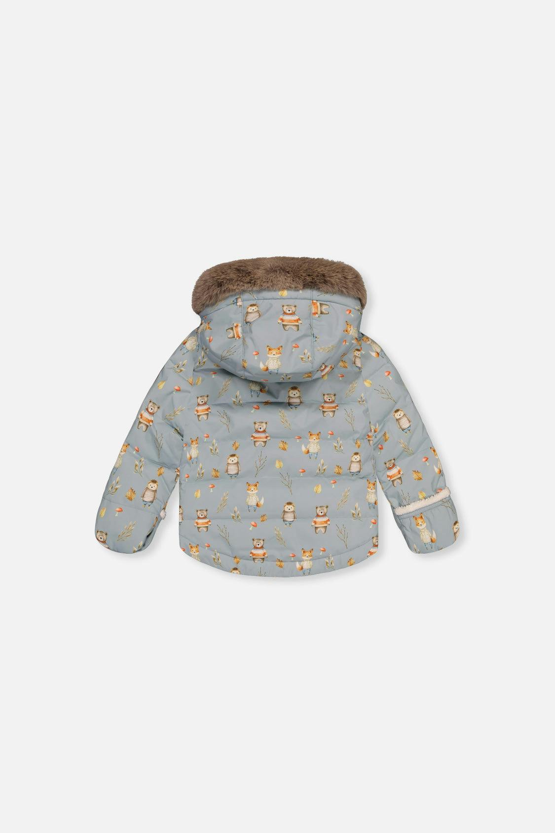 Baby Two Piece Snowsuit Blue Animal Print