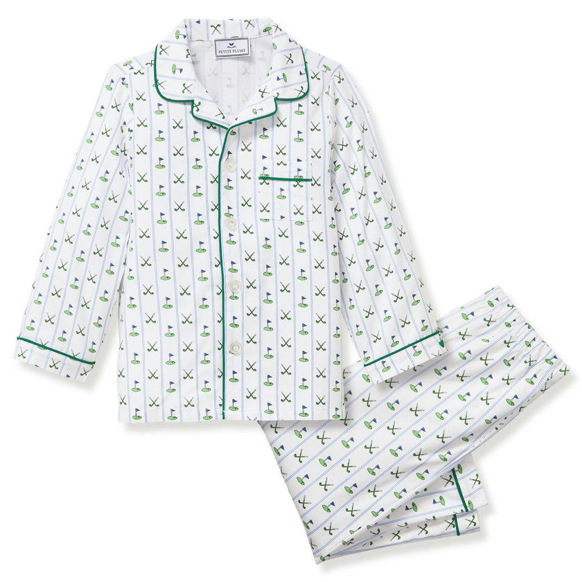 Kid's Twill Pajama Set in Fairway Stripe