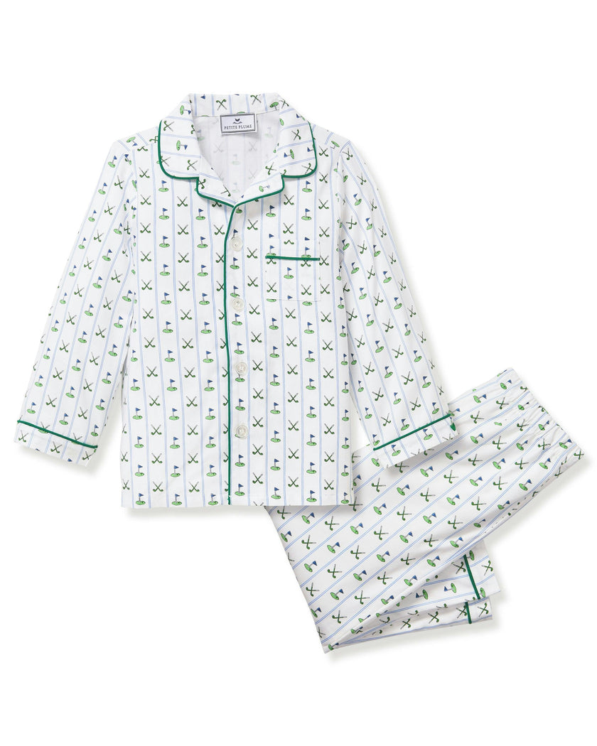 Kid's Twill Pajama Set in Fairway Stripe