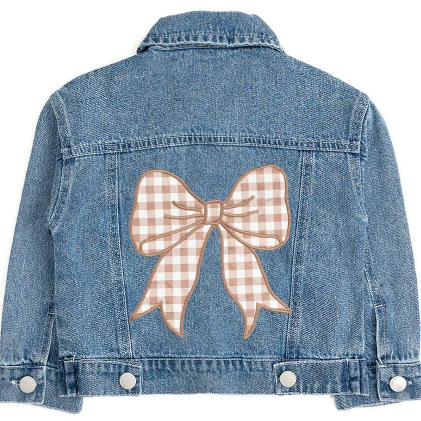 Howdy Gingham Bow Patch Denim Jacket