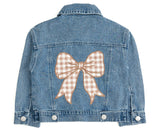 Howdy Gingham Bow Patch Denim Jacket