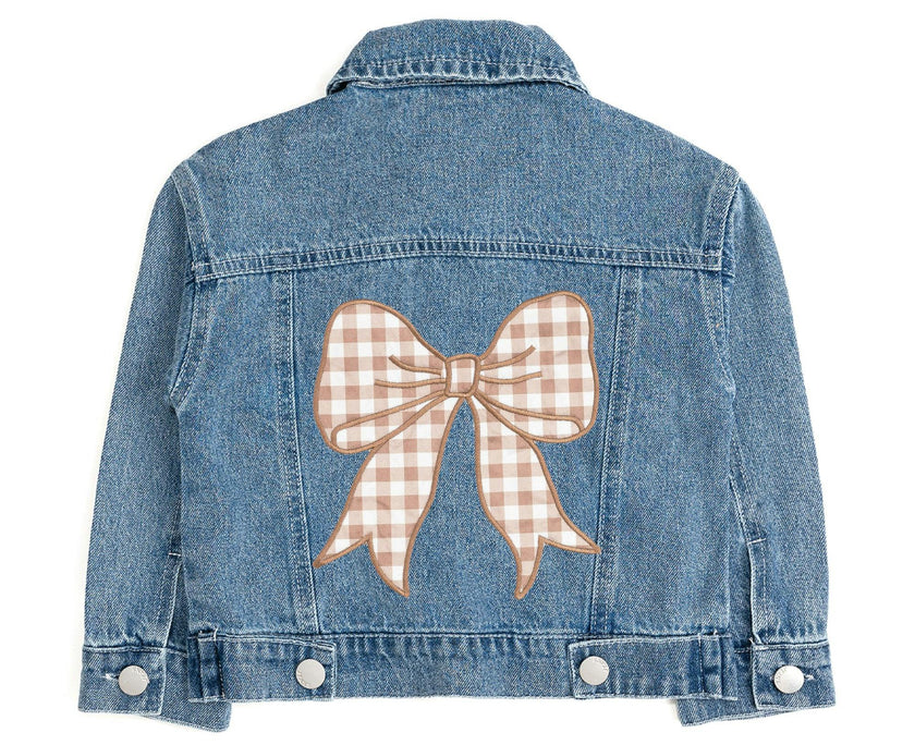 Howdy Gingham Bow Patch Denim Jacket