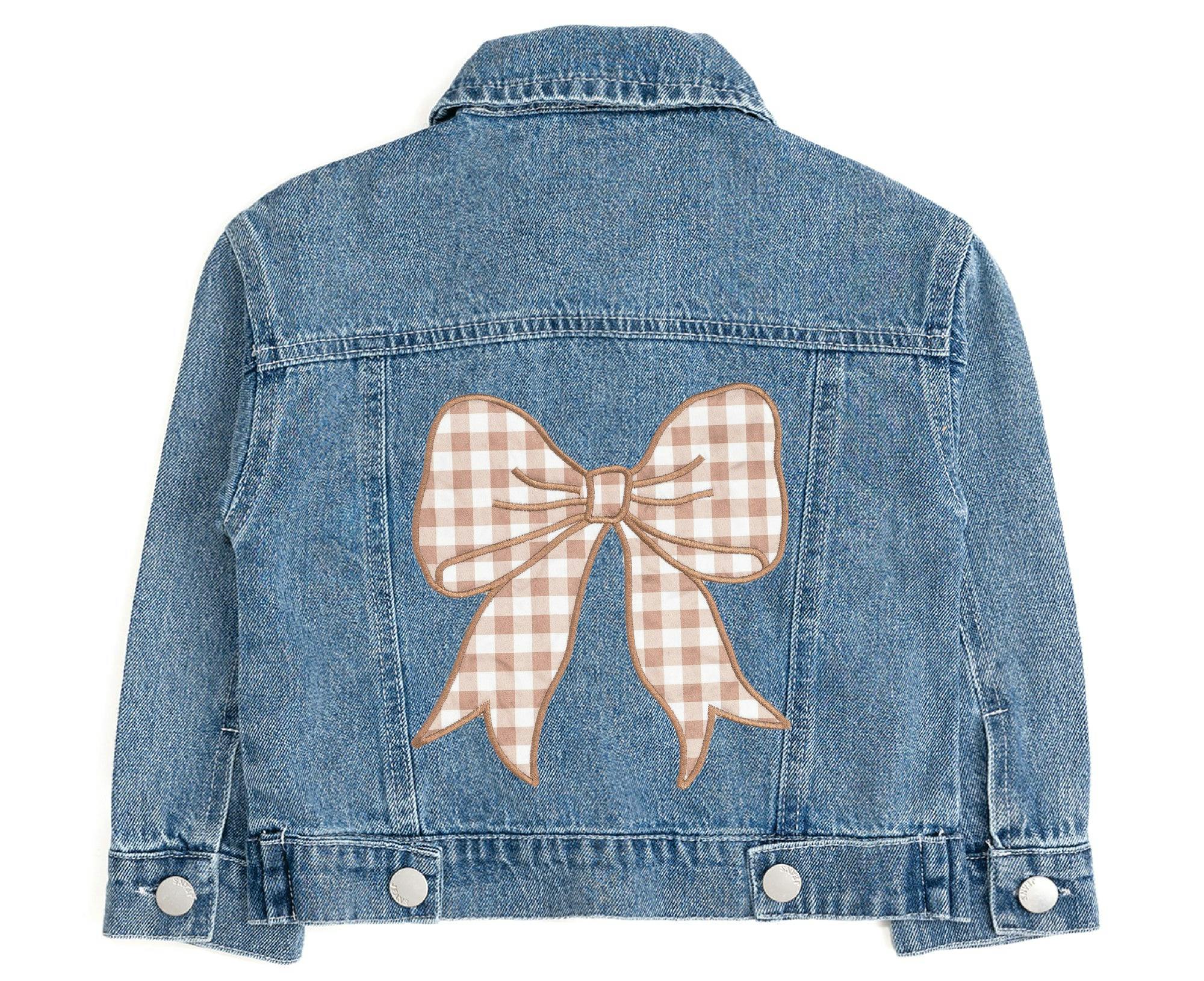 Howdy Gingham Bow Patch Denim Jacket