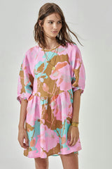 Alcala Linen Dress - Aquarela