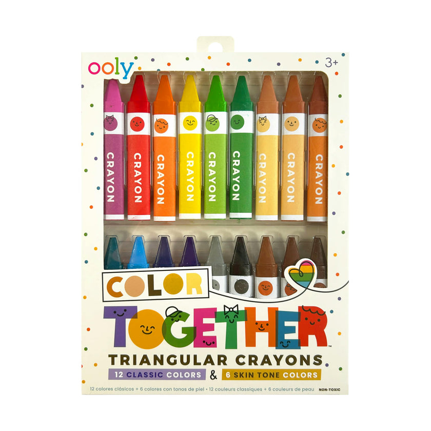 Color Together Triangular Crayons - Easy Grip - Set of 18