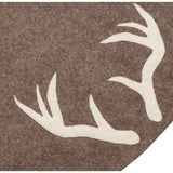 Handmade Felt Antlers Gray Christmas Tree Skirt 60" / 72"