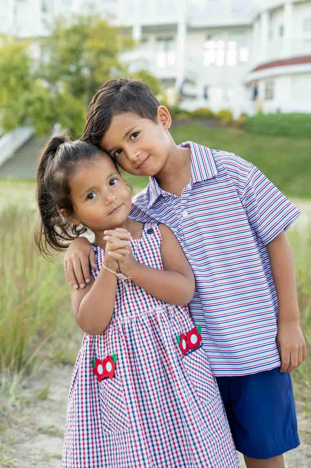 Plaid Seersucker Dress With Flowers