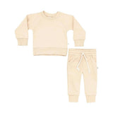 Vanilla Orange Crewneck Terry Sweatshirt Sweatpant 2pc Sweatsuit Set