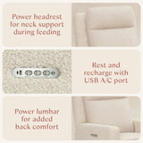 Babyletto Sigi Pro Power Recliner and Swivel Glider with Power Adjustable Headrest and Lumbar Support