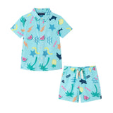 Kids 2-Piece Fun Print Matching Buttondown Set