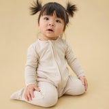 Ribbed Clever Zip Footed Baby Pajamas