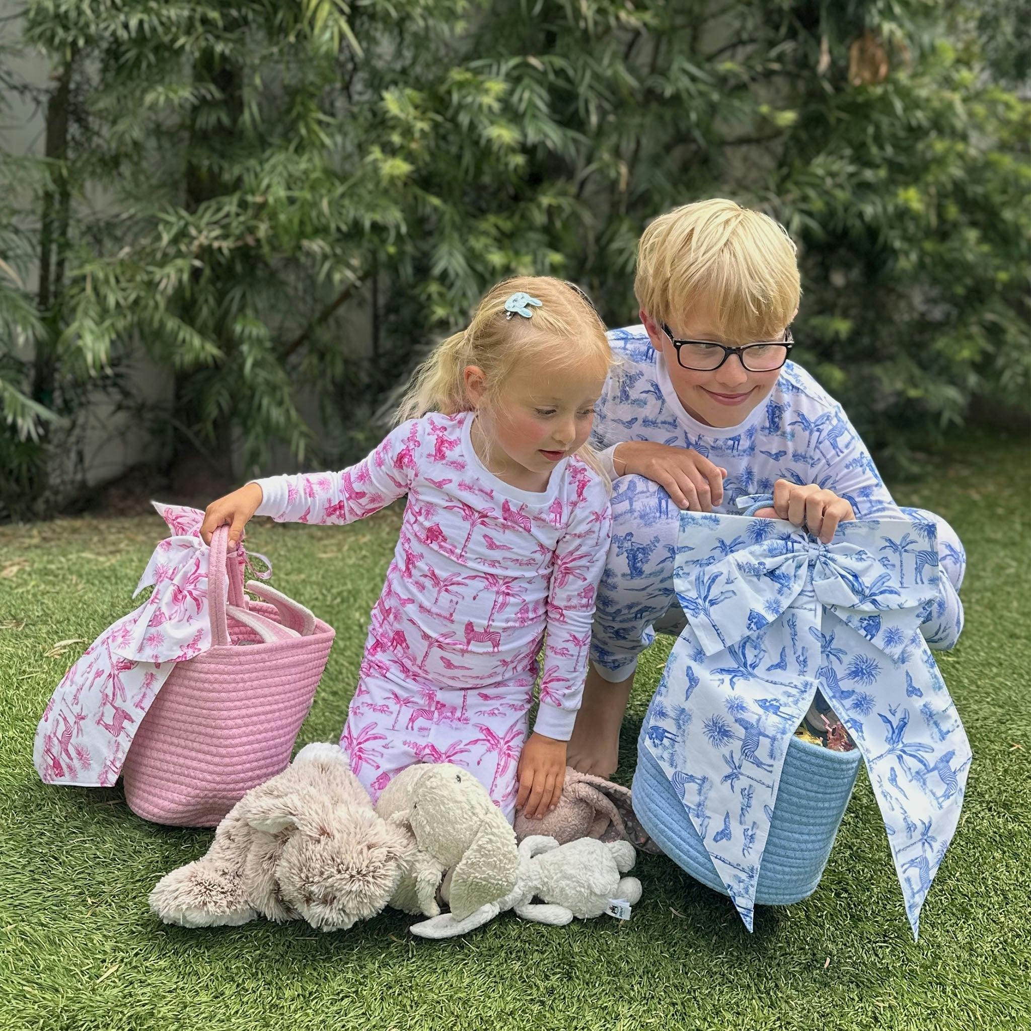 Kids Skydog Toile Pink Long PJ Set