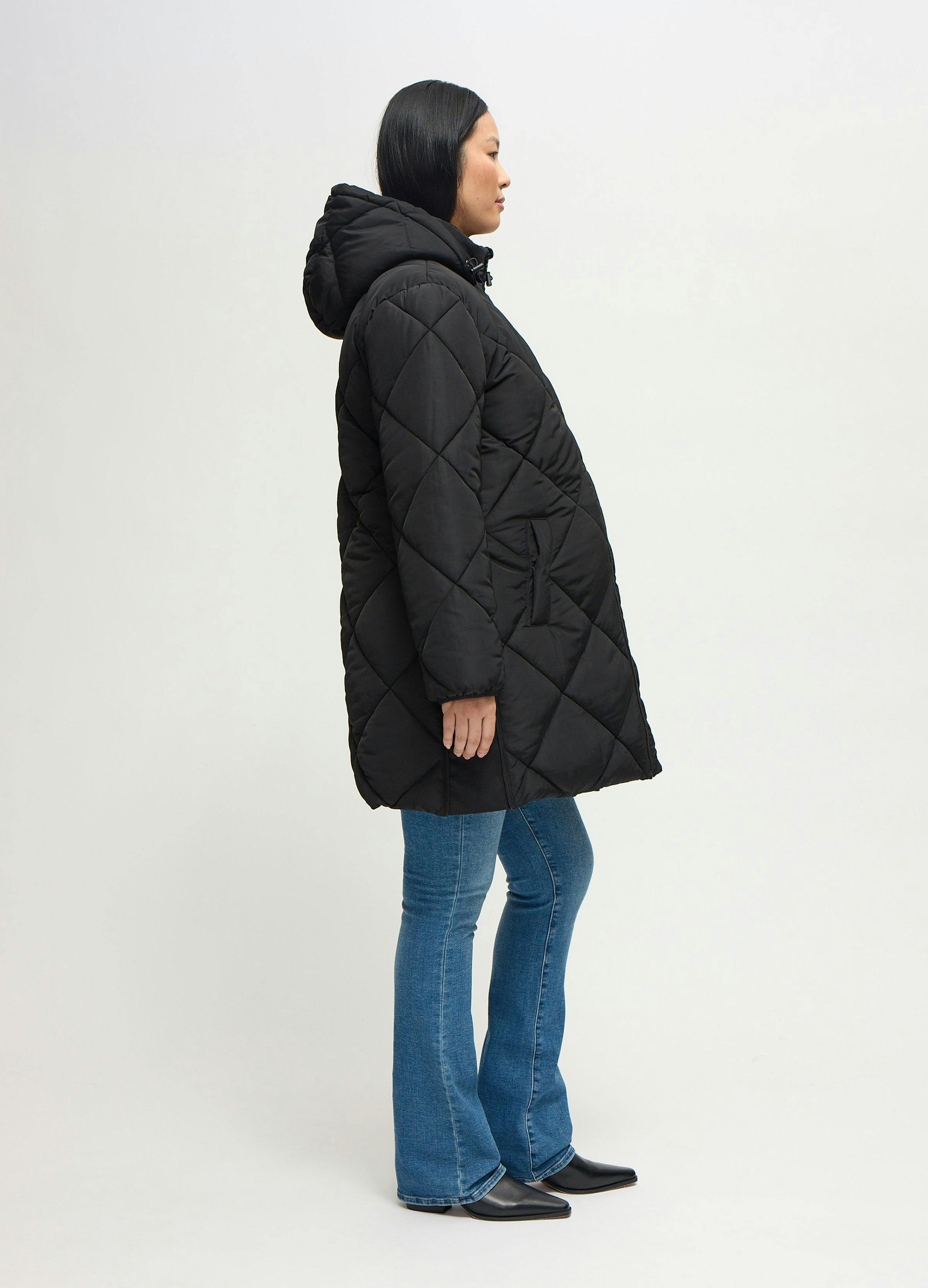 Quilted Longline Maternity and Postpartum Puffer Jacket