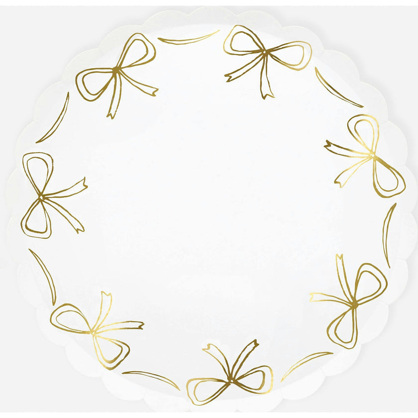 Gold Bow Dinner Plates