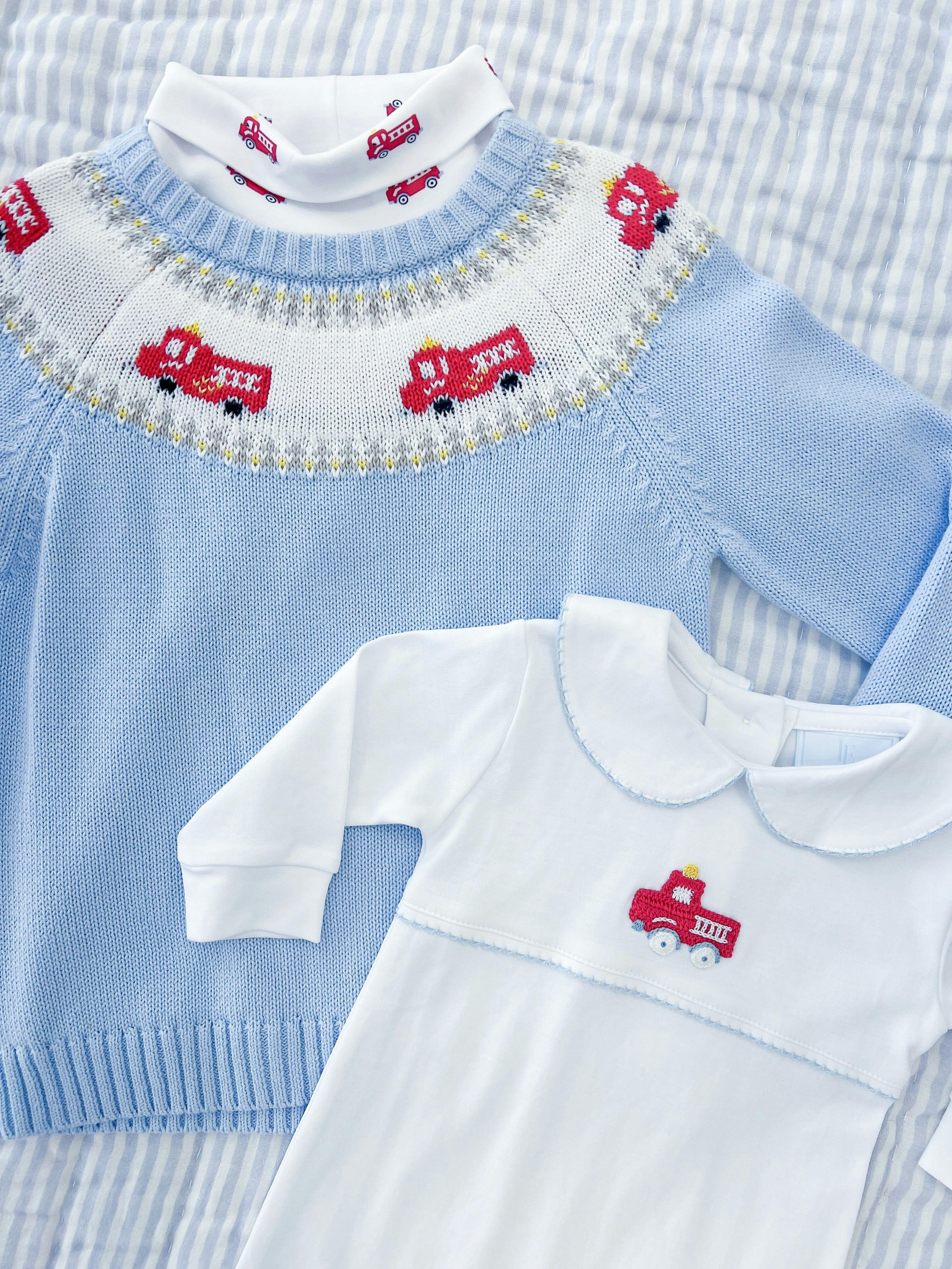 Printed Turtleneck - Fire Trucks
