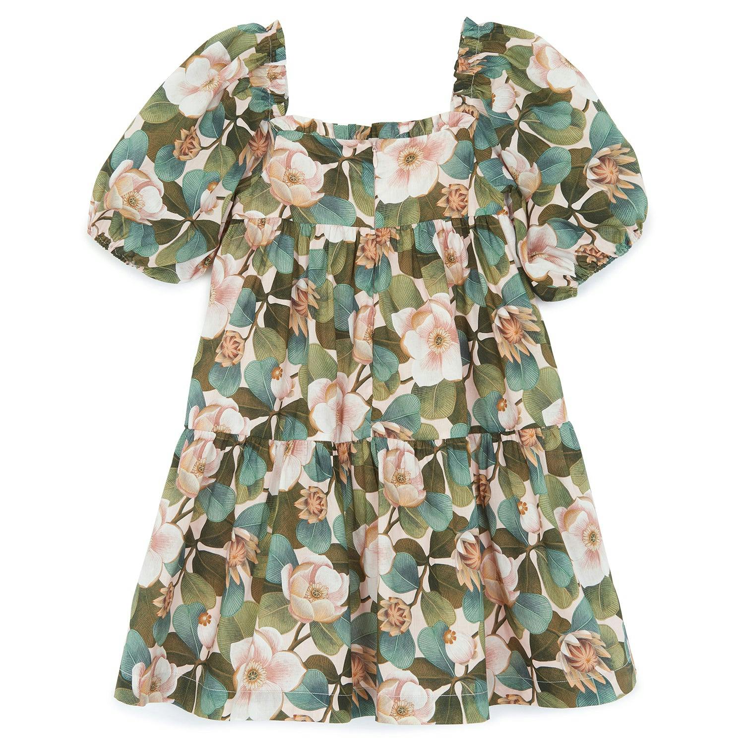 TARTINE ET CHOCOLAT Vintage Rose Puff-Sleeve Dress