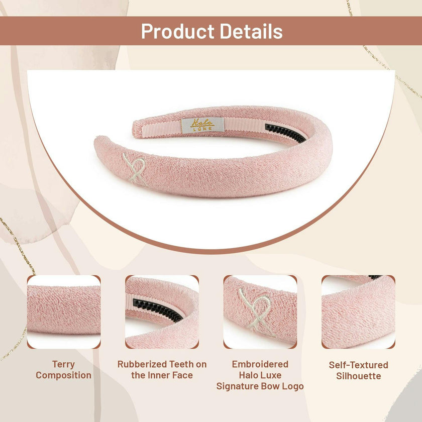 Halo Luxe Signature Terry Logo Headband - Ballet Slipper