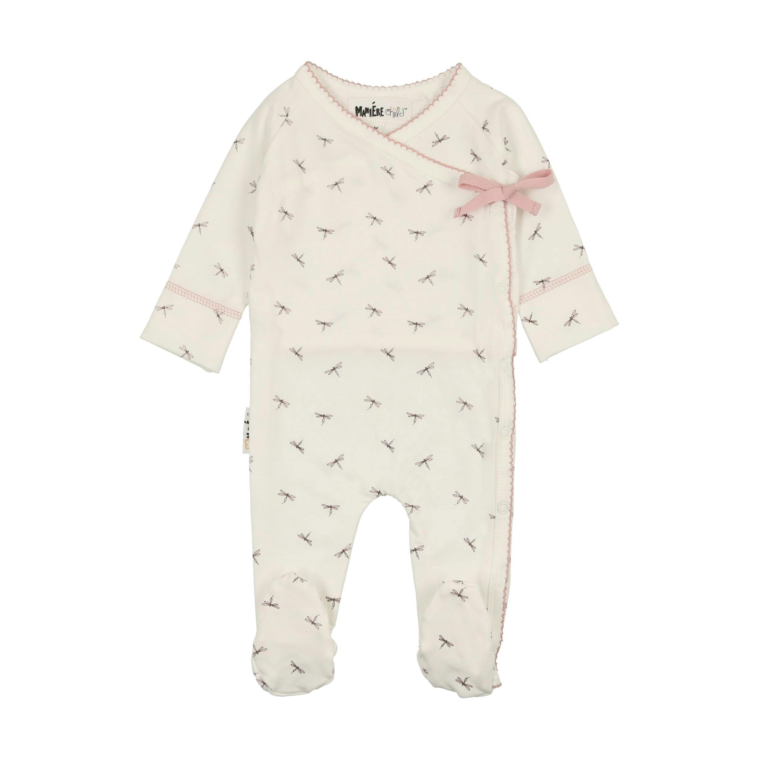 Dainty Dragonfly Print Kimono Footie