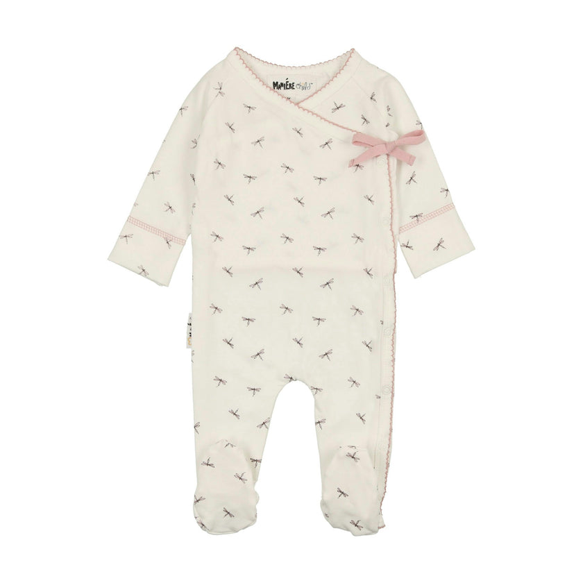 Dainty Dragonfly Print Kimono Footie