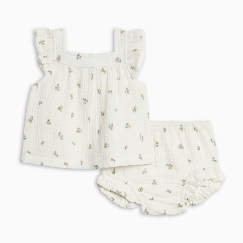 Colette Muslin Tank and Bloomer Set - Palmer Floral / Dune + Laguna