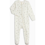 Neve Ruffle Zipper Footed Romper - Palmer Floral / Dune + Laguna