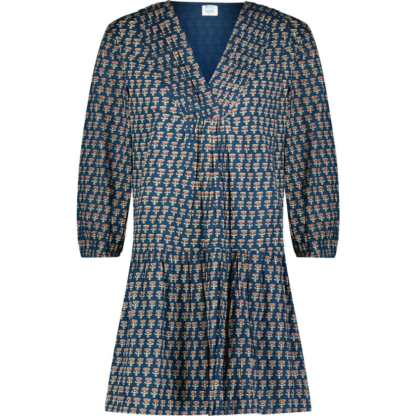 Women's Marina Floral Print Bubble Cuff Sleeve Drop Waist Mini Dress, Florals
