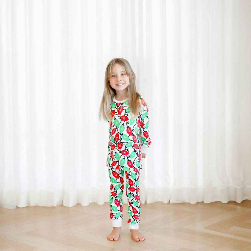 Organic Kids Pajamas - Holiday Lights
