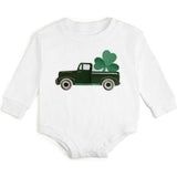 Shamrock Truck Patch St. Patrick's Day Long Sleeve Romper
