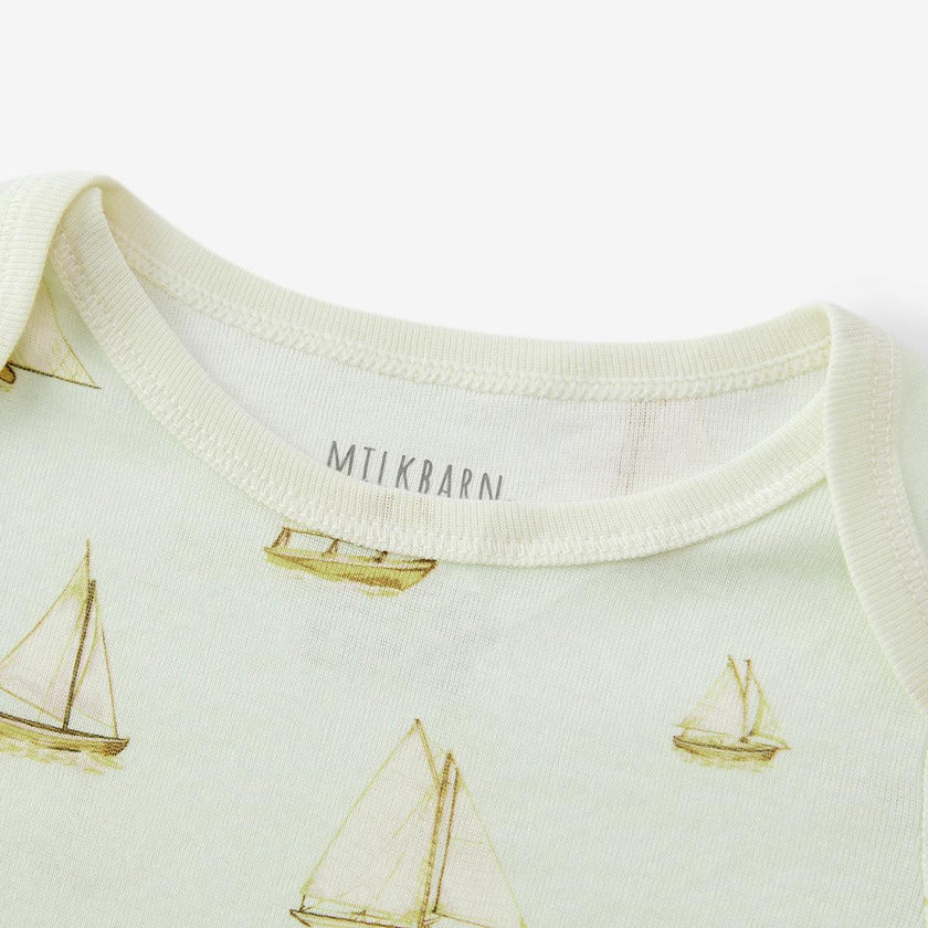 Sailboat Melody Organic Cotton Short Sleeve One Piece