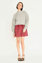 Wailea Canvas Short Dress in Dark Cerise