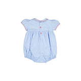 Princess Charlotte Sky Blue Smocked Baby Romper