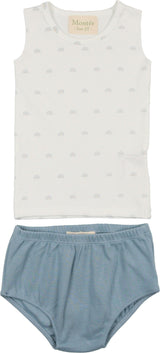 Boys Sleeveless Onesie & Bloomers Set