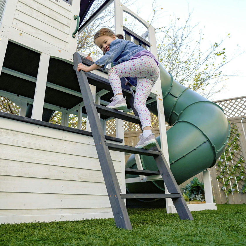 Wrangler Way Wooden Swing Set / Playset With Playhouse