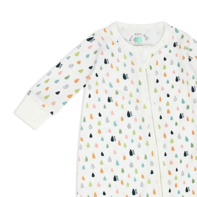 Tiny Drops Zip-up Baby Bodysuit