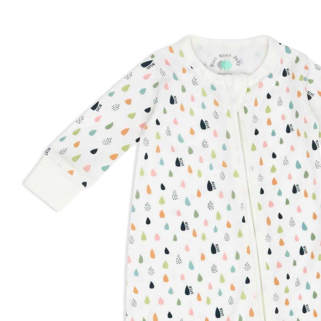 Tiny Drops Zip-up Baby Bodysuit