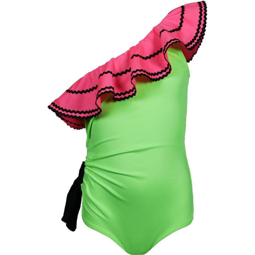Pari Ruffle One Shoulder One-Piece Swimsuit