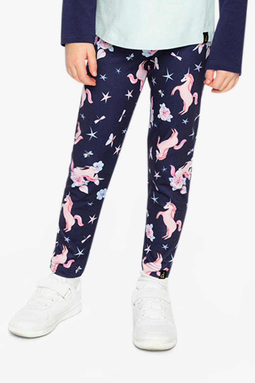 Printed Leggings Navy Unicorn Print
