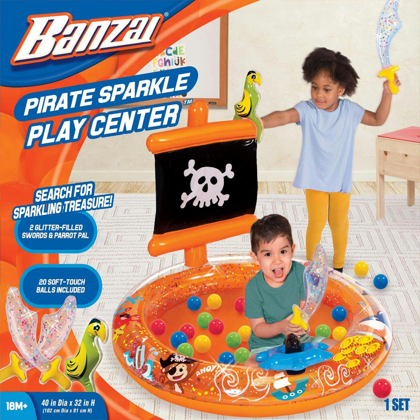Pirate Sparkle Play Center Inflatable Ball Pit -Includes 20 Balls