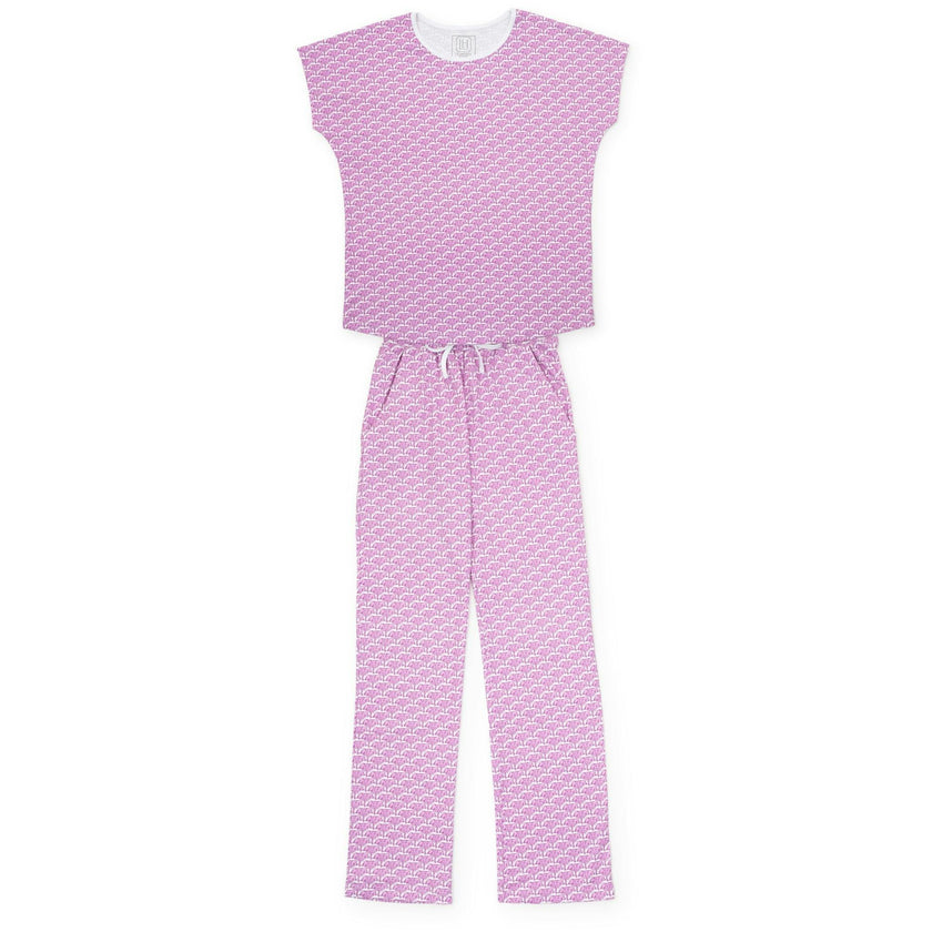 Marcia Women's Pajama Pant Set - African Elephants Pink