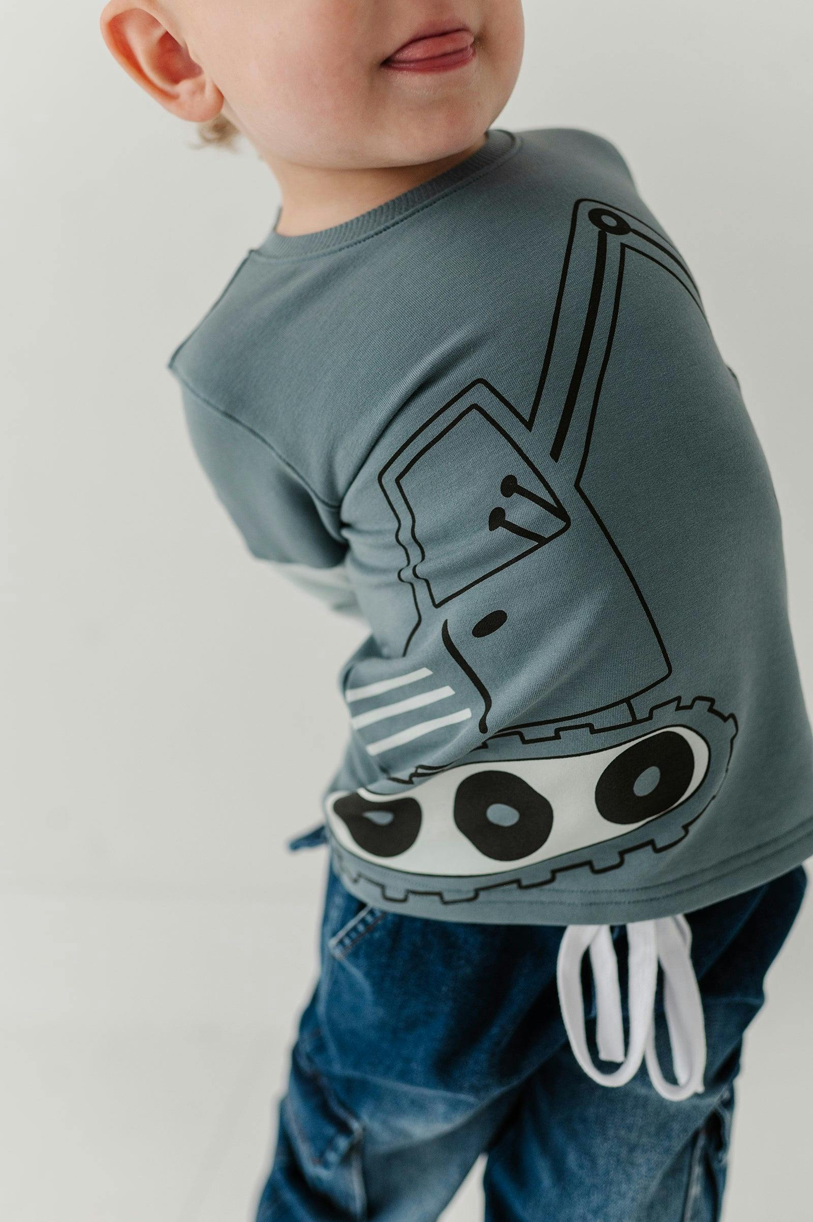 Boys Crewneck Long Sleeve Sweatshirt in Excavator