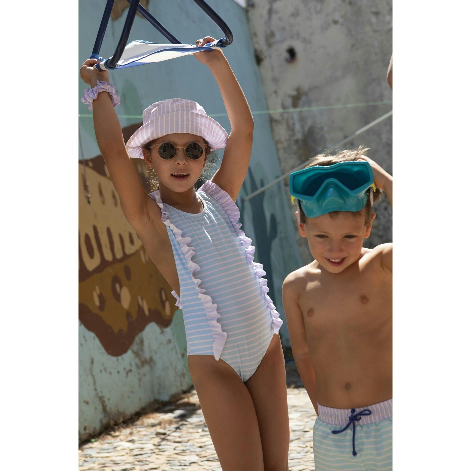 Pastel stripes swimsuit
