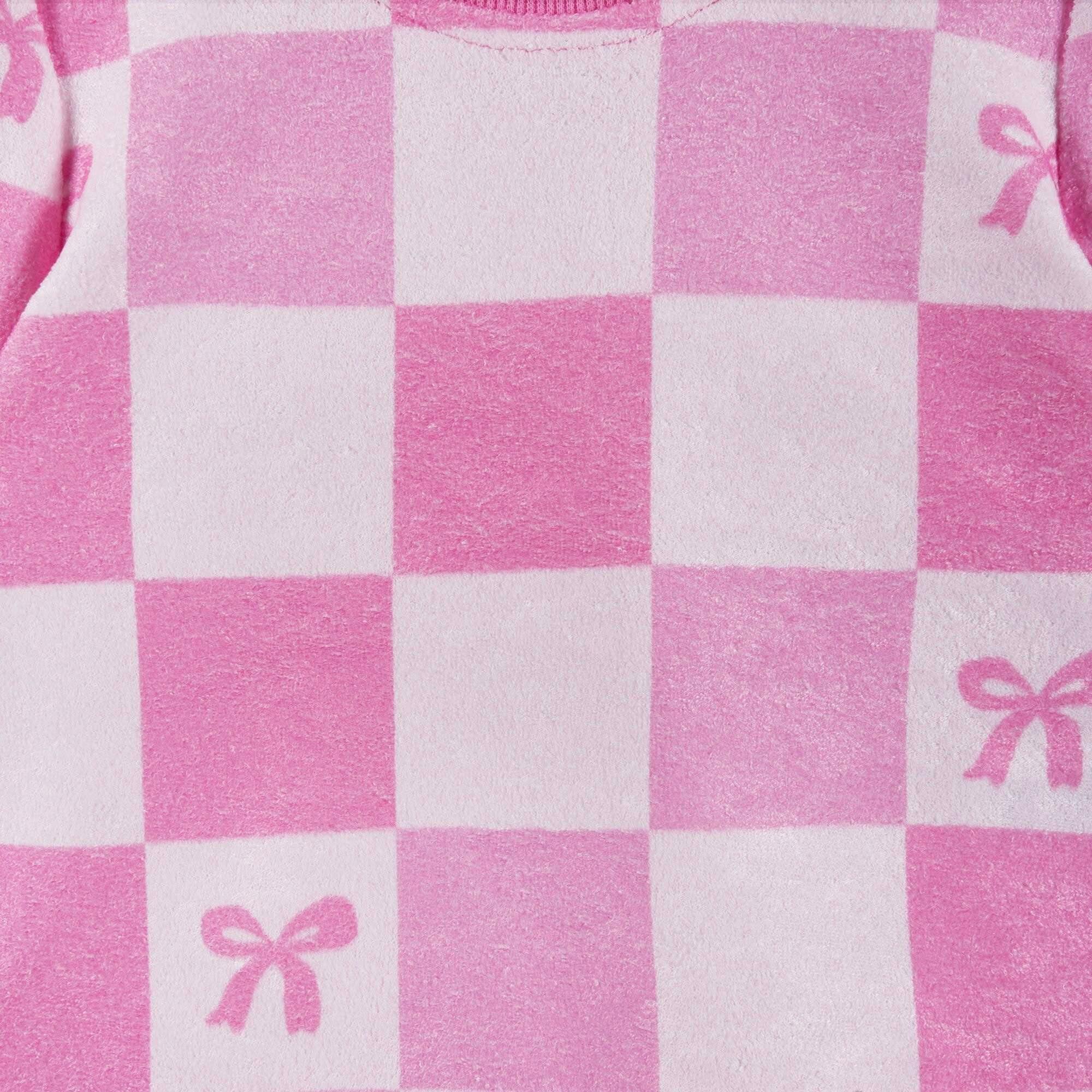 Infant Girls Terry Set | Checkered Bow