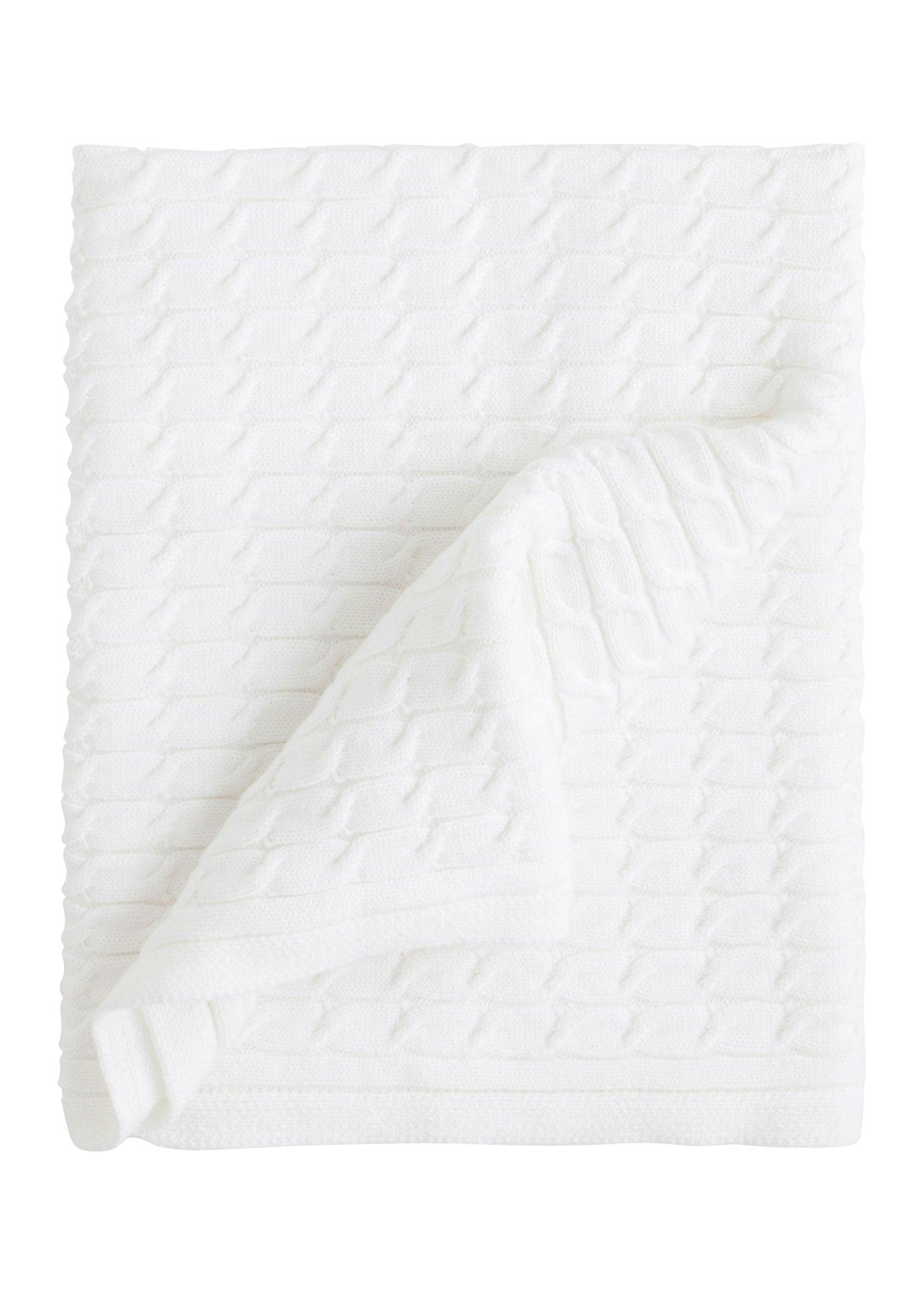 Cable Knit Blanket - White
