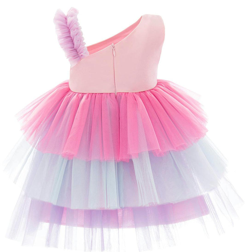 Pink Cakepop Multicolor Layered Tulle Dress